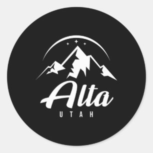 Alta Utah Ski Resort Skiing Snowboarding Classic Round Sticker