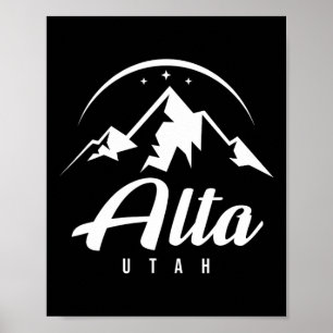 Alta Utah Ski Resort Skiing Snowboarding Poster