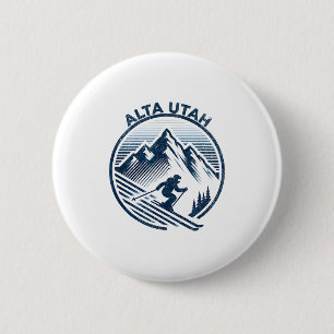 Alta utah ski resort winter skiing 6 cm round badge