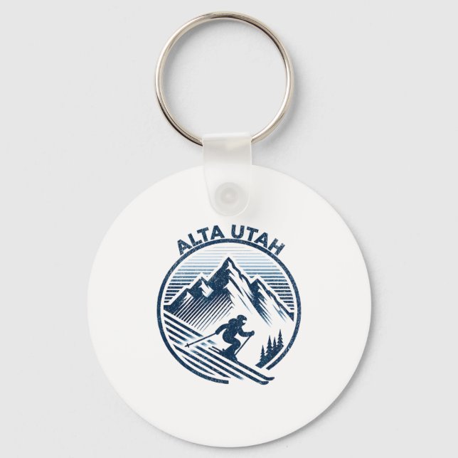 Alta utah ski resort winter skiing  key ring (Front)