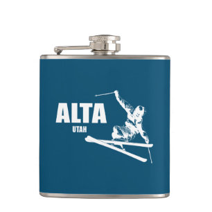 Alta Utah Skier Hip Flask