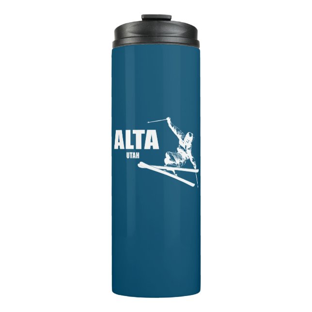 Alta Utah Skier Thermal Tumbler (Front)