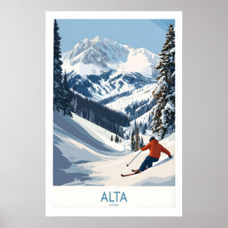 Alta Utah Skiing Adventure Print - Wasatch