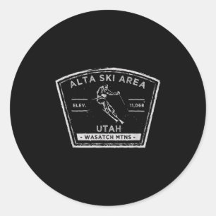 Alta Utah Snow Skiing Classic Round Sticker