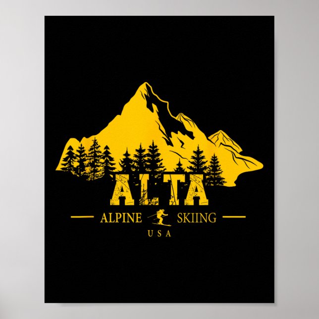 Alta Utah Usa Ski Resort Alpine Skiing Wasatch Mou Poster (Front)