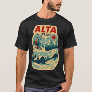 Alta Utah Vintage Skiing Vacation Ski Travel Souve T-Shirt