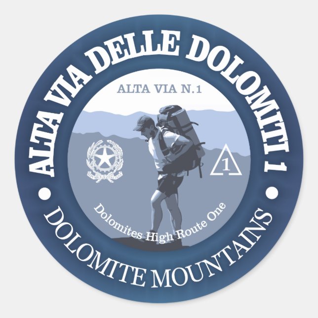Alta Via 1 Classic Round Sticker (Front)