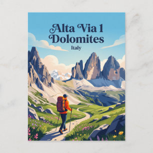 Alta Via 1 Dolomites Italy Postcard