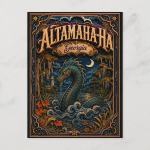Altamaha-ha Georgia Popcut Legends Postcard