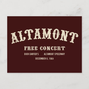 altamont free concert postcard