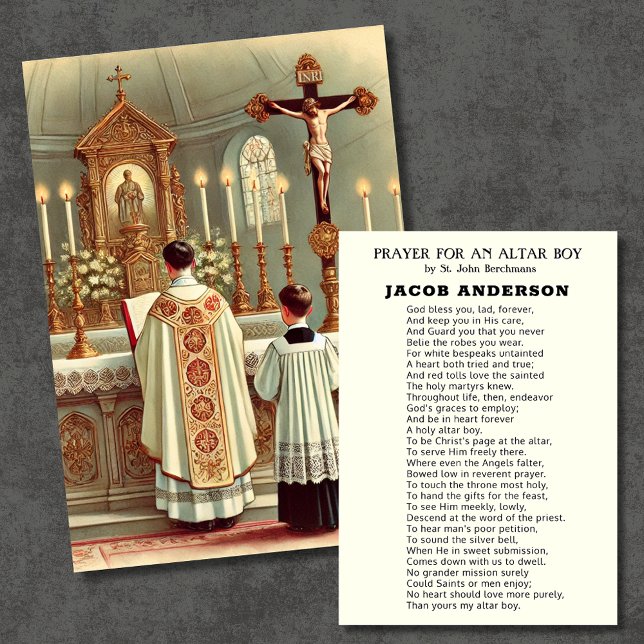Altar Boy Prayer for Catholic Priest Vocations Card (Creator Uploaded)