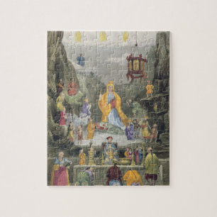 Altar Piece in the 'Yun Stzoo Stzee' Temple, Ting- Jigsaw Puzzle