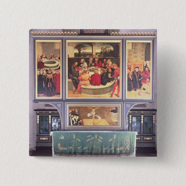 Altar with a Triptych depicting 15 Cm Square Badge (Front)