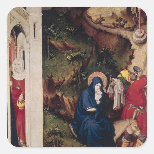 Altarpiece of the Chartreuse de Champmol Square Sticker (Front)