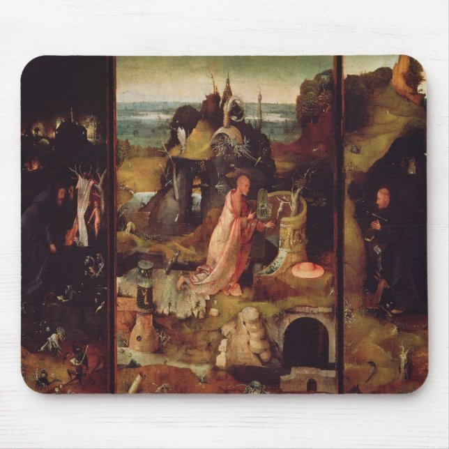 Altarpiece of the Hermits (oil on panel) Mouse Pad (Front)