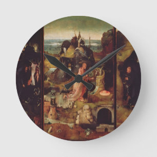 Altarpiece of the Hermits (oil on panel) Round Clock