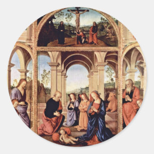 Altarpolyptychon Main Board: The Birth Of Christ M Classic Round Sticker