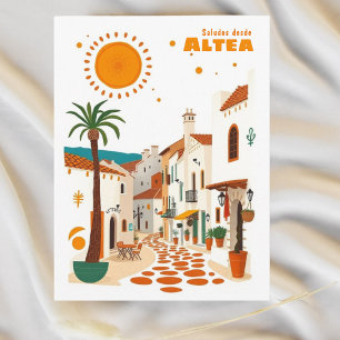 Altea Spain holiday Costa Blanca Postcar Postcard