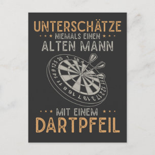Alter Mann Dartpfeil Unterschätzen Humour Darts Mä Postcard