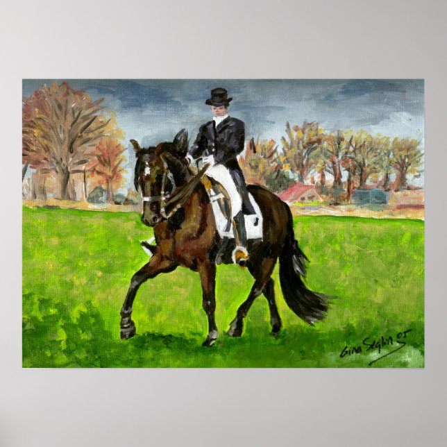 Alter Real Dressage Horse Portrait Poster (Front)