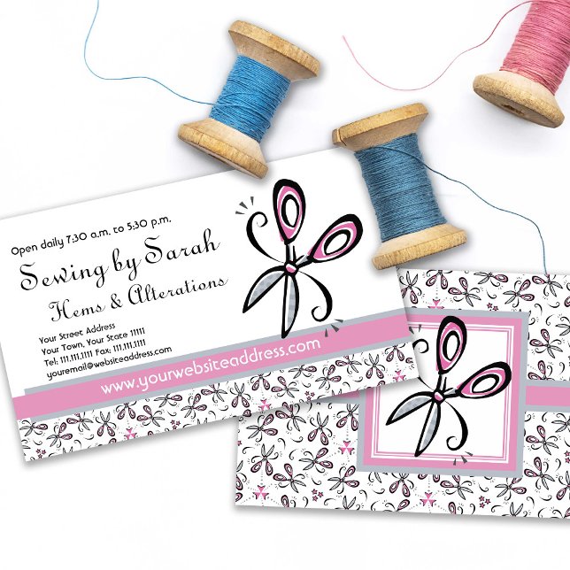 Alterations Shop, Seamstress or Tailor's Shop Business Card (Creator Uploaded)