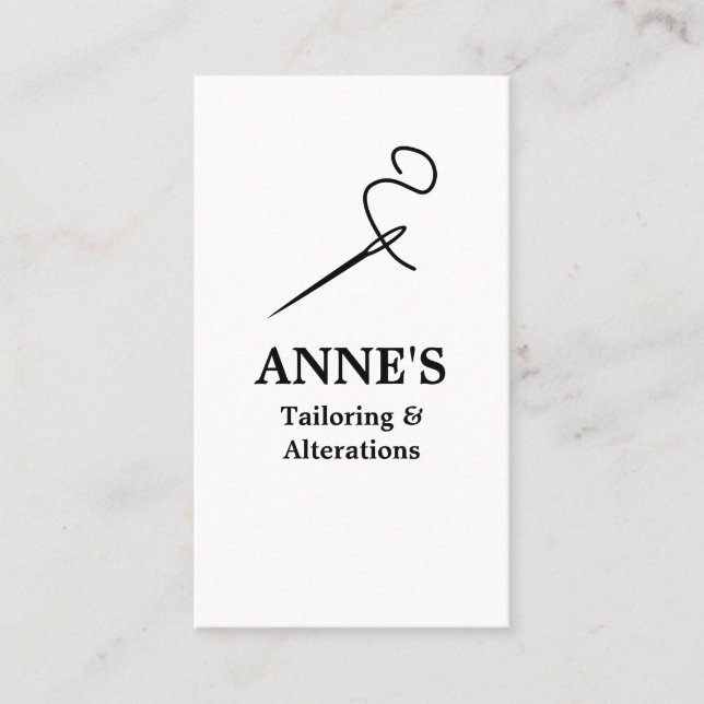 Alterations, Tailoring, Seamstress, Tailor Busines Business Card (Front)