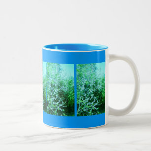 Altered Blue Peach Blossoms Cup