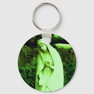 Altered Green Virgin Mary Key Ring