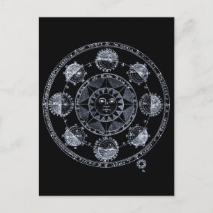 Altered Light Silver Zodiac Sun Eclipses Postcard