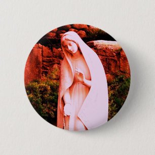 Altered Red Virgin Mary Pin