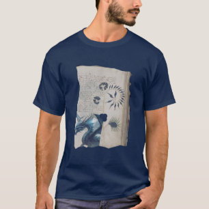 Altered Voynich Manuscript page Blue Dragon T-Shirt