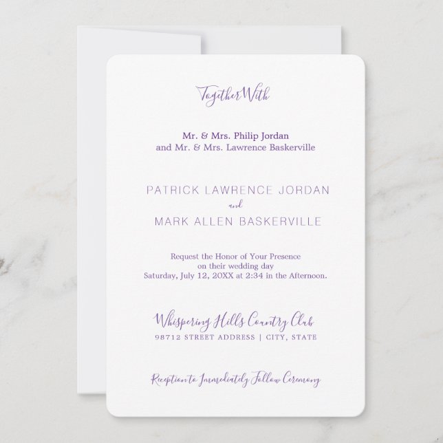 Alternate Rainbow Flag Wedding Invitation (Front)