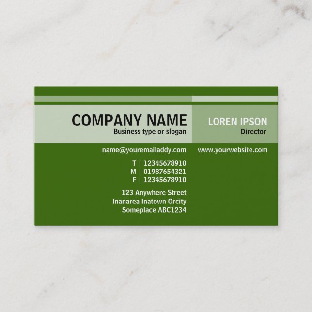 Alternate Tones - Dark Grass Green (336600) Business Card (Front)
