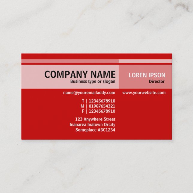 Alternate Tones - Maroon (CC0000) Business Card (Front)
