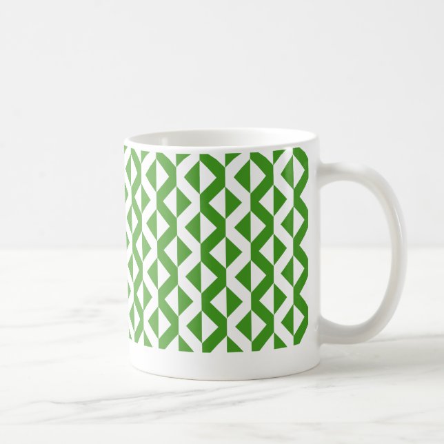 Alternate ZigZags - Avocado Green and White Coffee Mug (Right)