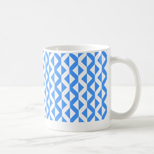 Alternate ZigZags - Baby Blue and White Coffee Mug (Right)