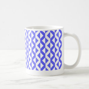 Alternate ZigZags - Electric Blue and White Coffee Mug