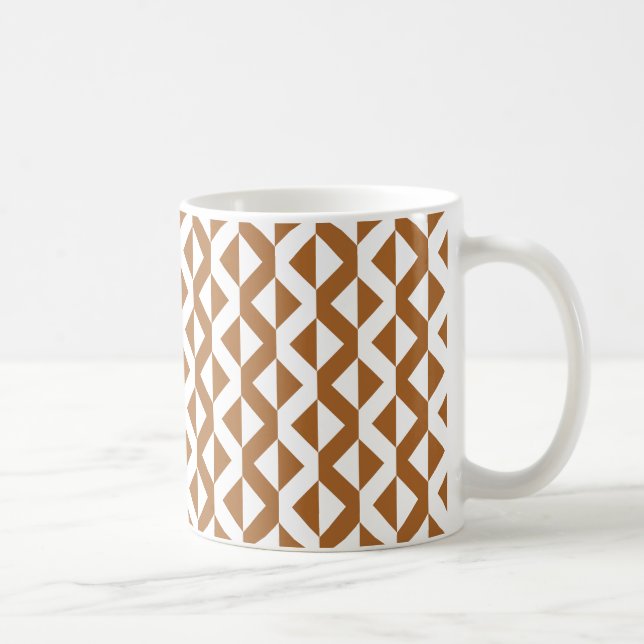 Alternate ZigZags - Murky Green and White Coffee Mug (Right)