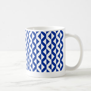 Alternate ZigZags - Navy Blue and White Coffee Mug