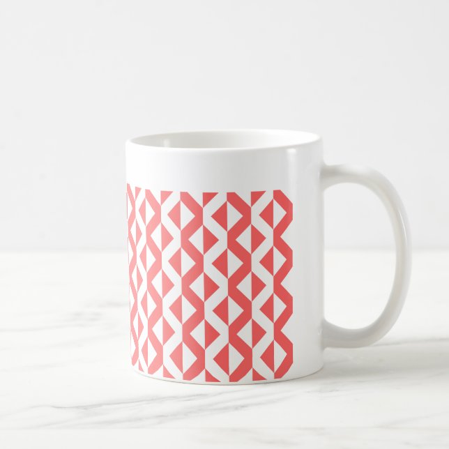 Alternate ZigZags - Tropical Pink and White Coffee Mug (Right)
