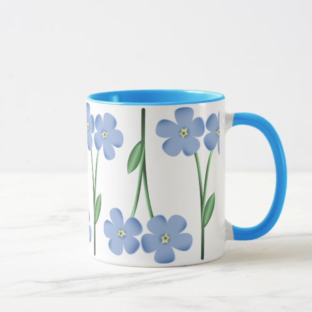 Alternating Blue Flowers Mug (Right)