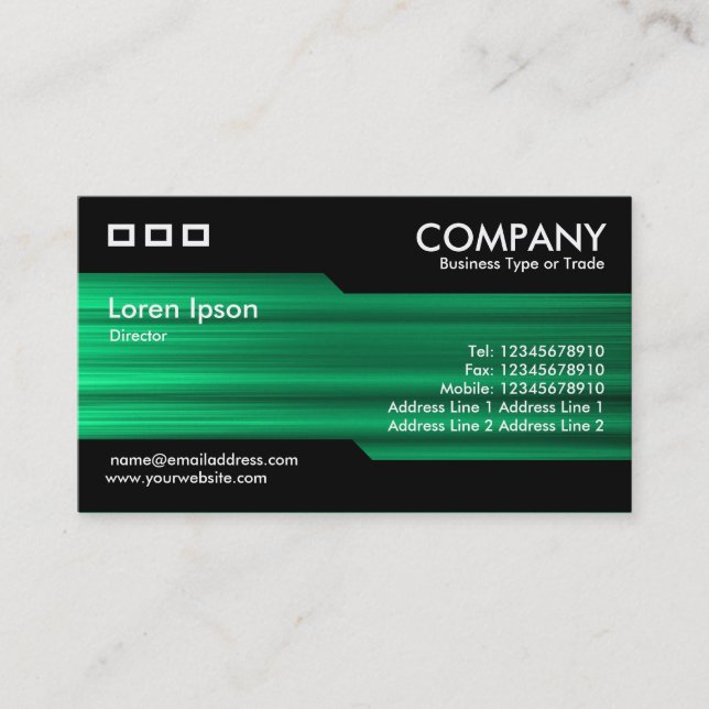Alternating - Brushed Green Texture Business Card (Front)