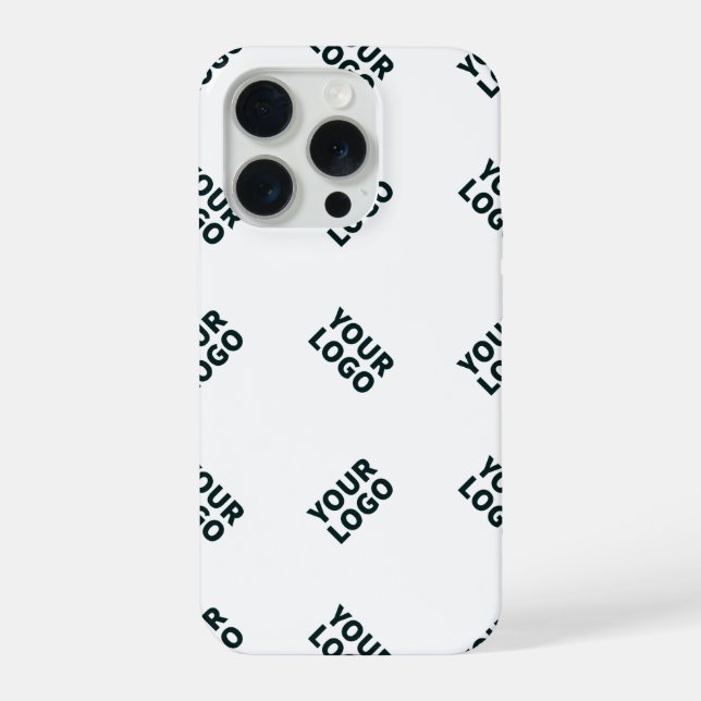 Alternating Business Logo or Image Pattern | White iPhone Case (Back)