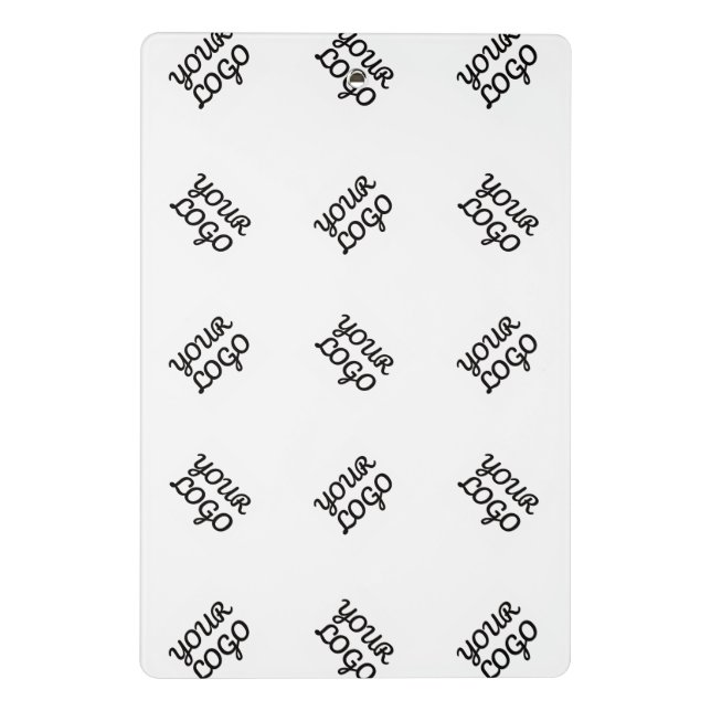 Alternating Business Logo or Image Pattern | White Mini Clipboard (Back)