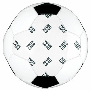 Alternating Business Logo or Image Pattern White Soccer Ball
