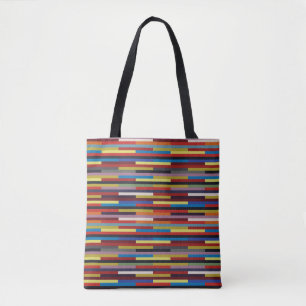 Alternating Colour Stripes Patchwork - Horizontal Tote Bag