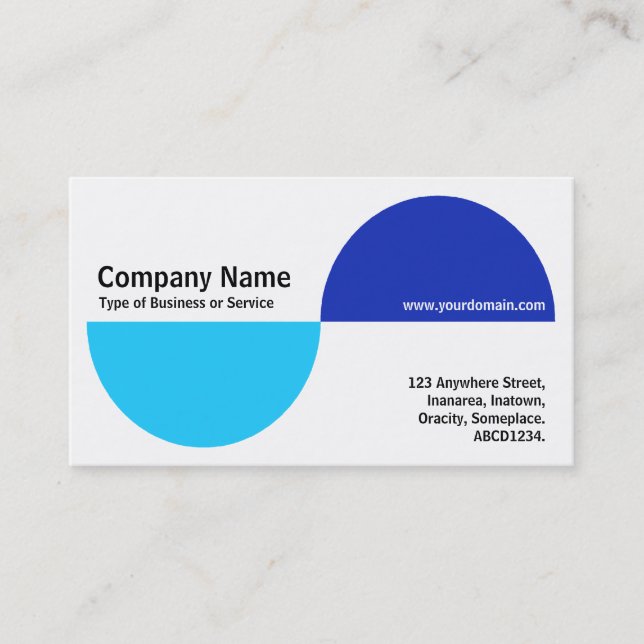 Alternating Crecents - Shades of Blue Business Card (Front)