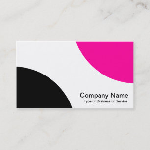 Alternating Curves - Black and Warm Pink Business Card