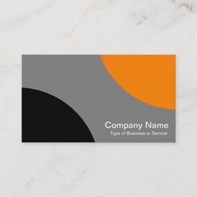 Alternating Curves - Black, Grey and Orange Business Card (Front)