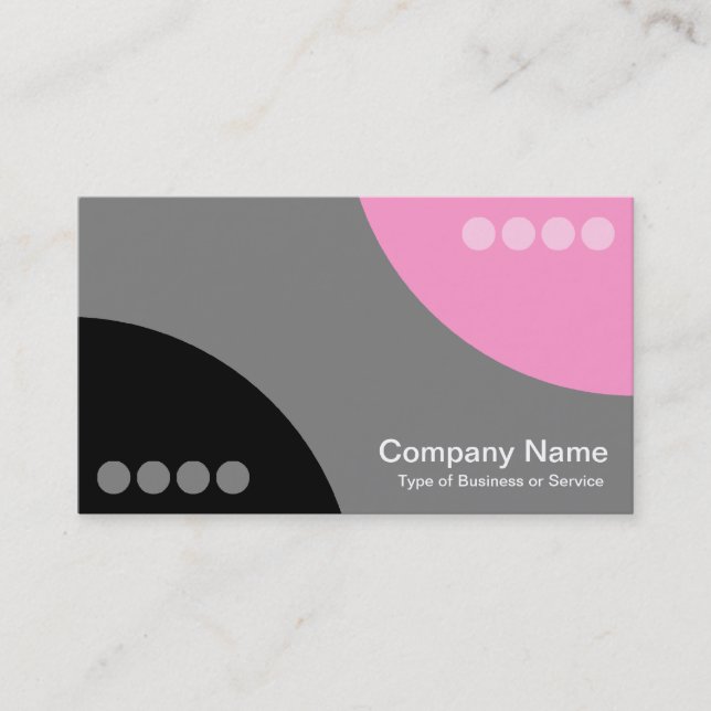 Alternating Curves II - Black, Grey and Pink Business Card (Front)